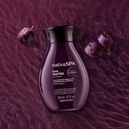 Óleo Bifásico Hidratante Desodorante Corporal Nativa Spa Uva Merlot 200ml - o Boticário