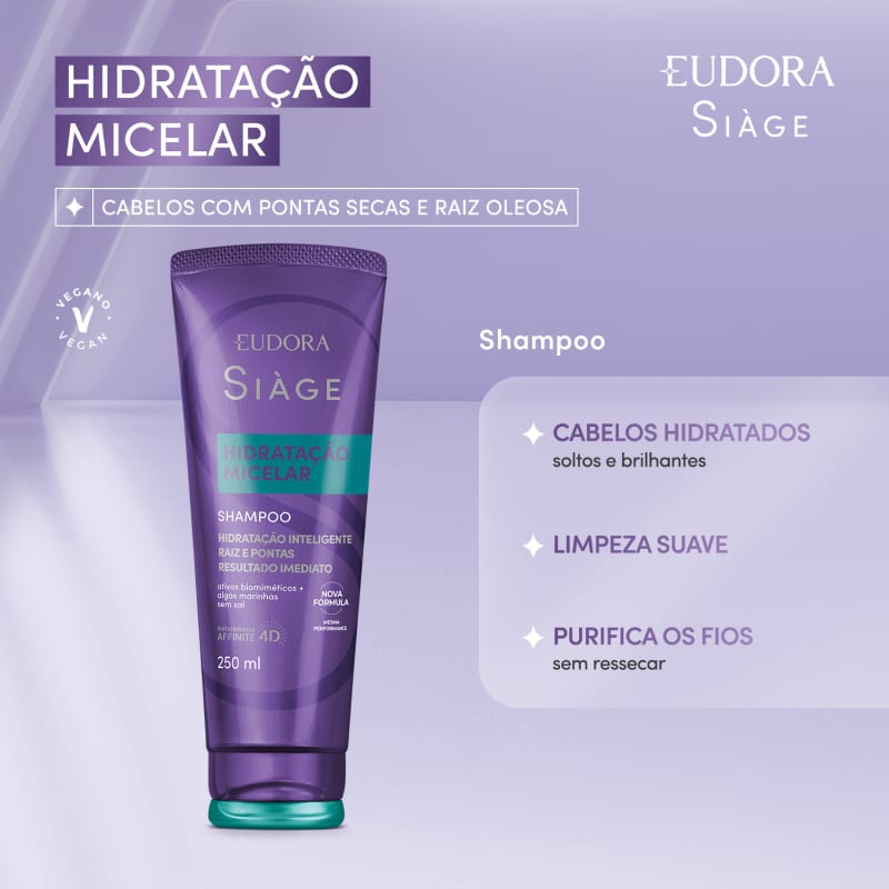 Combo Hidratação Micelar Siàge Shampoo+Condicionador+Mascara Capilar