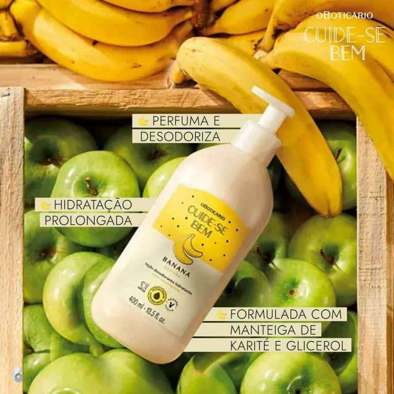 Loção Hidratante Corporal Cuide-se Bem Feira Banana 400ml - o Boticário