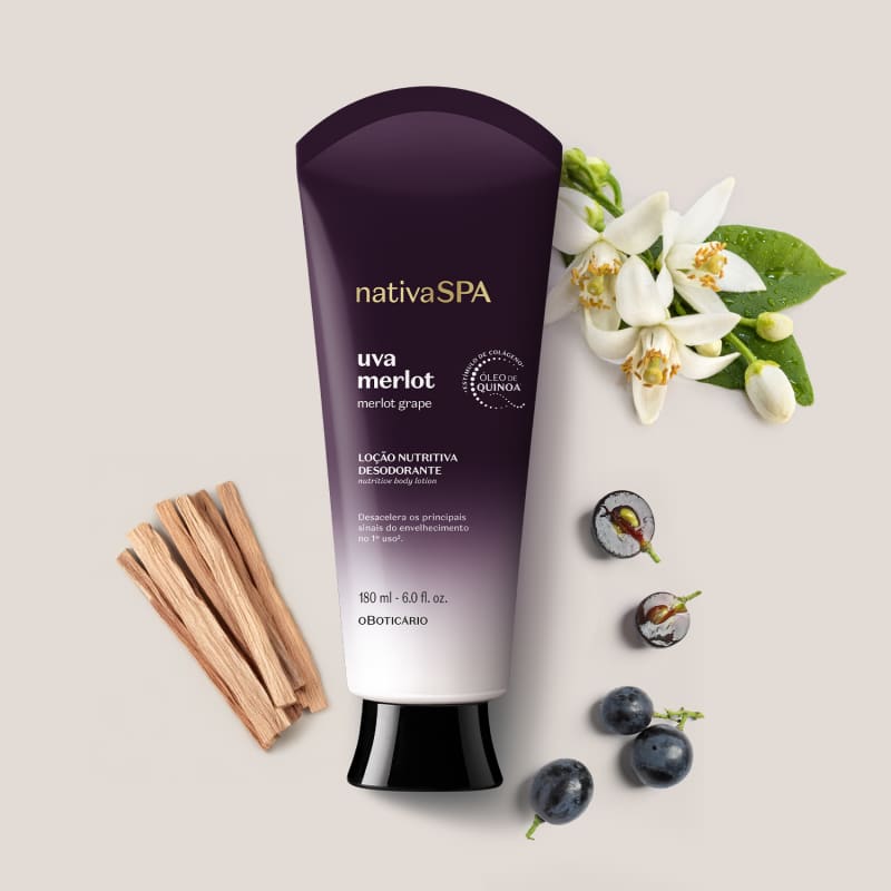 Loção Nutritiva Desodorante Nativa Spa Uva Merlot 180ml - oBoticário