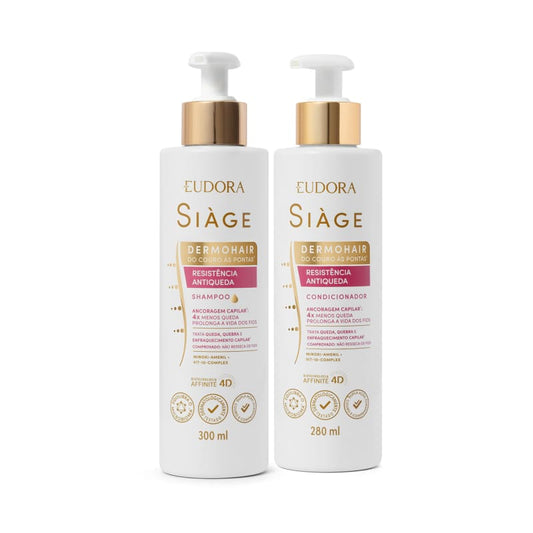 Combo Siàge Dermo Hair Antiqueda: Shampoo 300ml + Condicionador 280ml - Eudora
