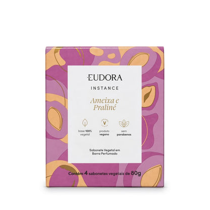 Sabonete Vegetal em Barra Perfumado Instance Ameixa e Praliné 4x80g - Eudora