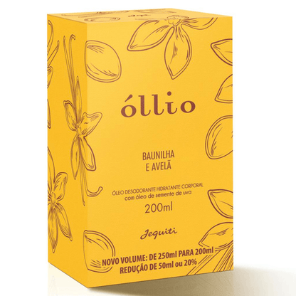 Óleo Desodorante Hidratante Corporal Óllio Baunilha e Avelã 200ml - Jequiti