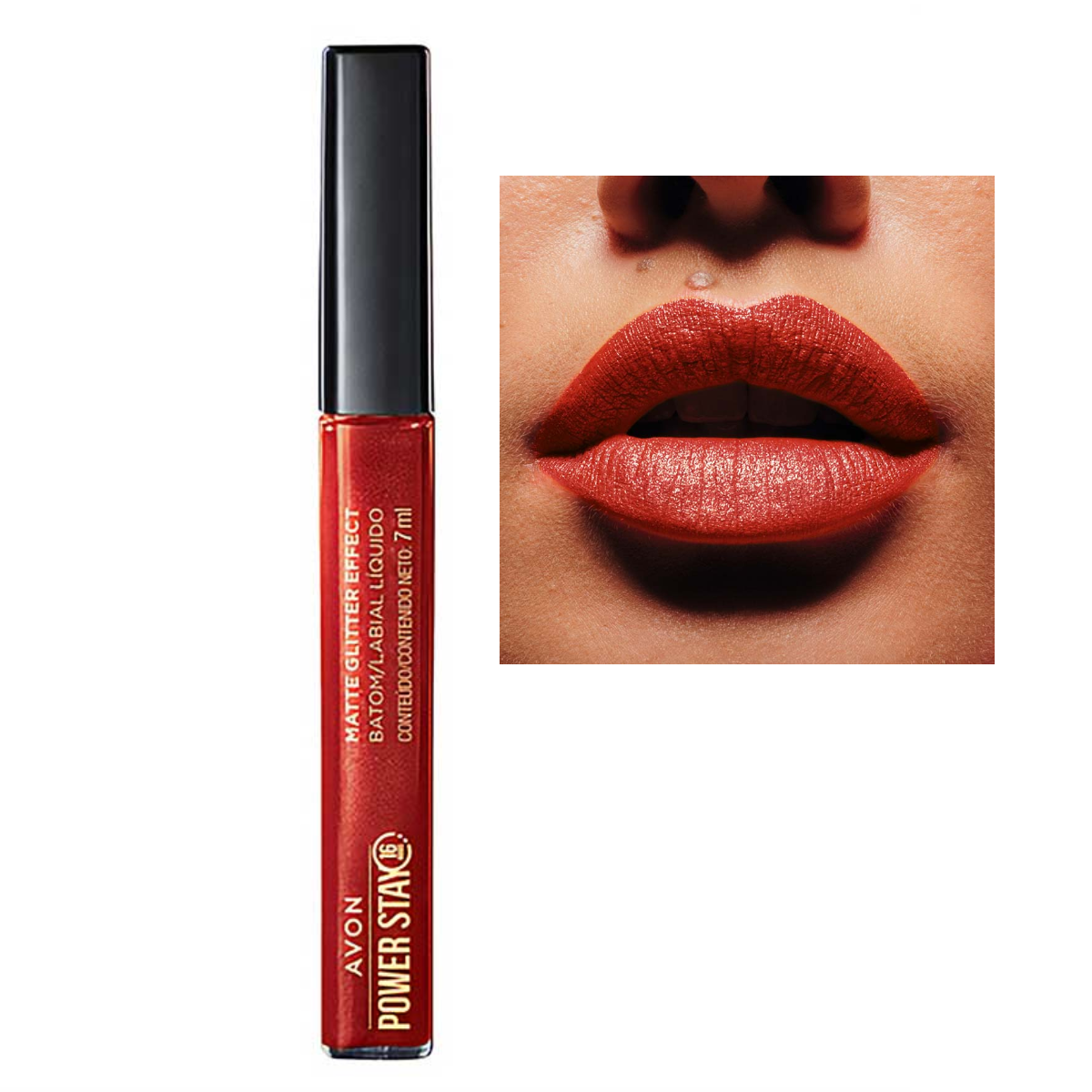 Power Stay Batom Líquido Matte Glitter Effect 16h Avon
