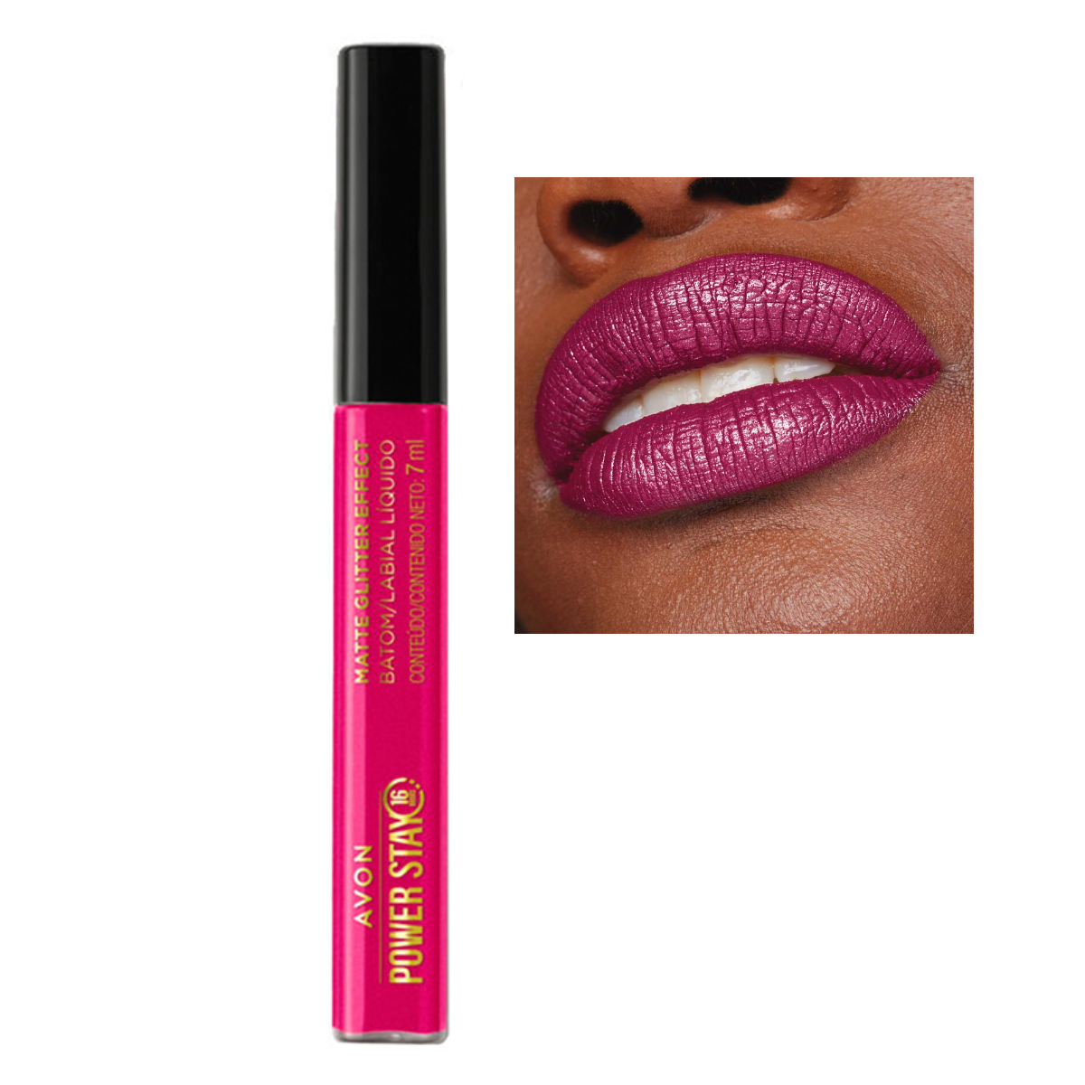 Power Stay Batom Líquido Matte Glitter Effect 16h Avon