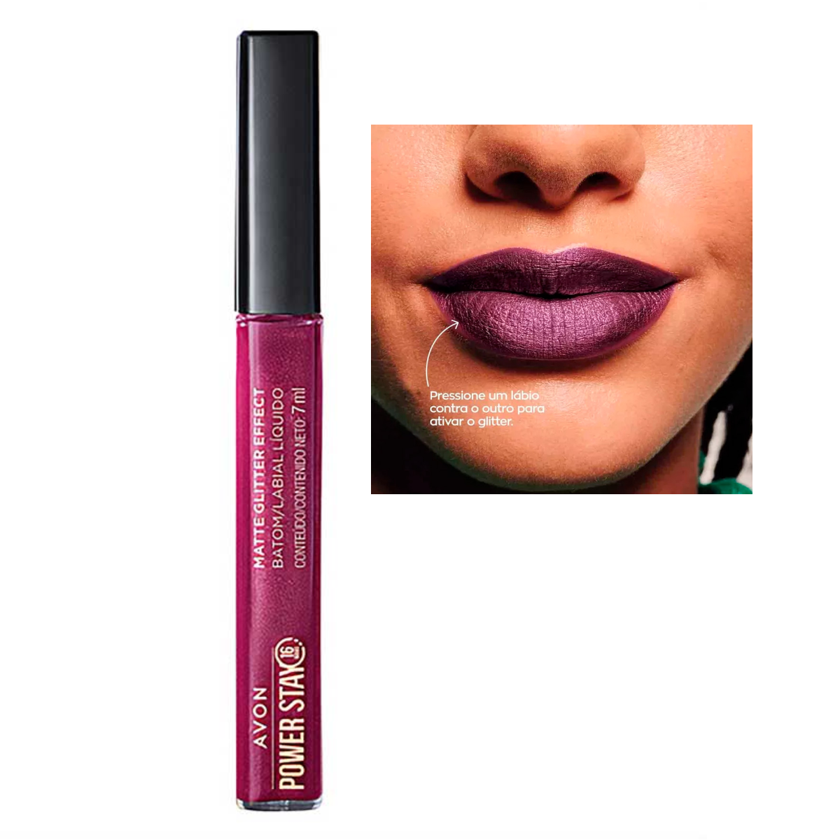 Power Stay Batom Líquido Matte Glitter Effect 16h Avon