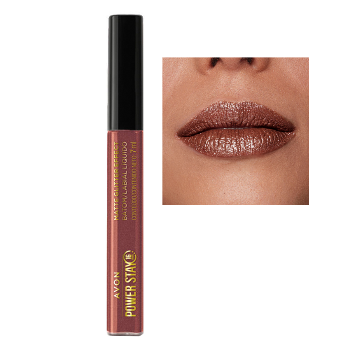 Power Stay Batom Líquido Matte Glitter Effect 16h Avon