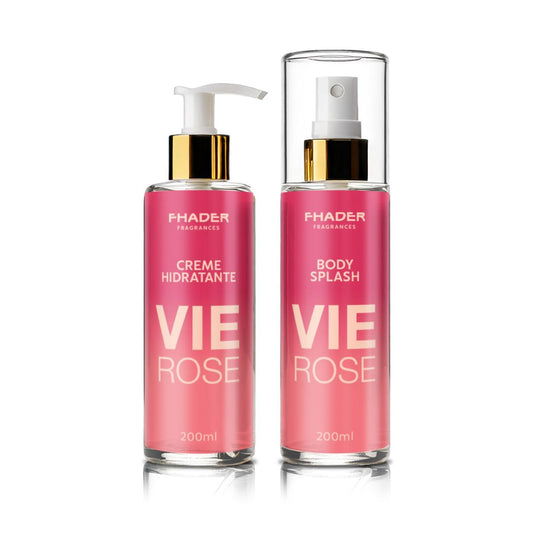 Combo Body Splash Fhader 200ml + Creme Hidratante Fhader 200ml Vie Rose