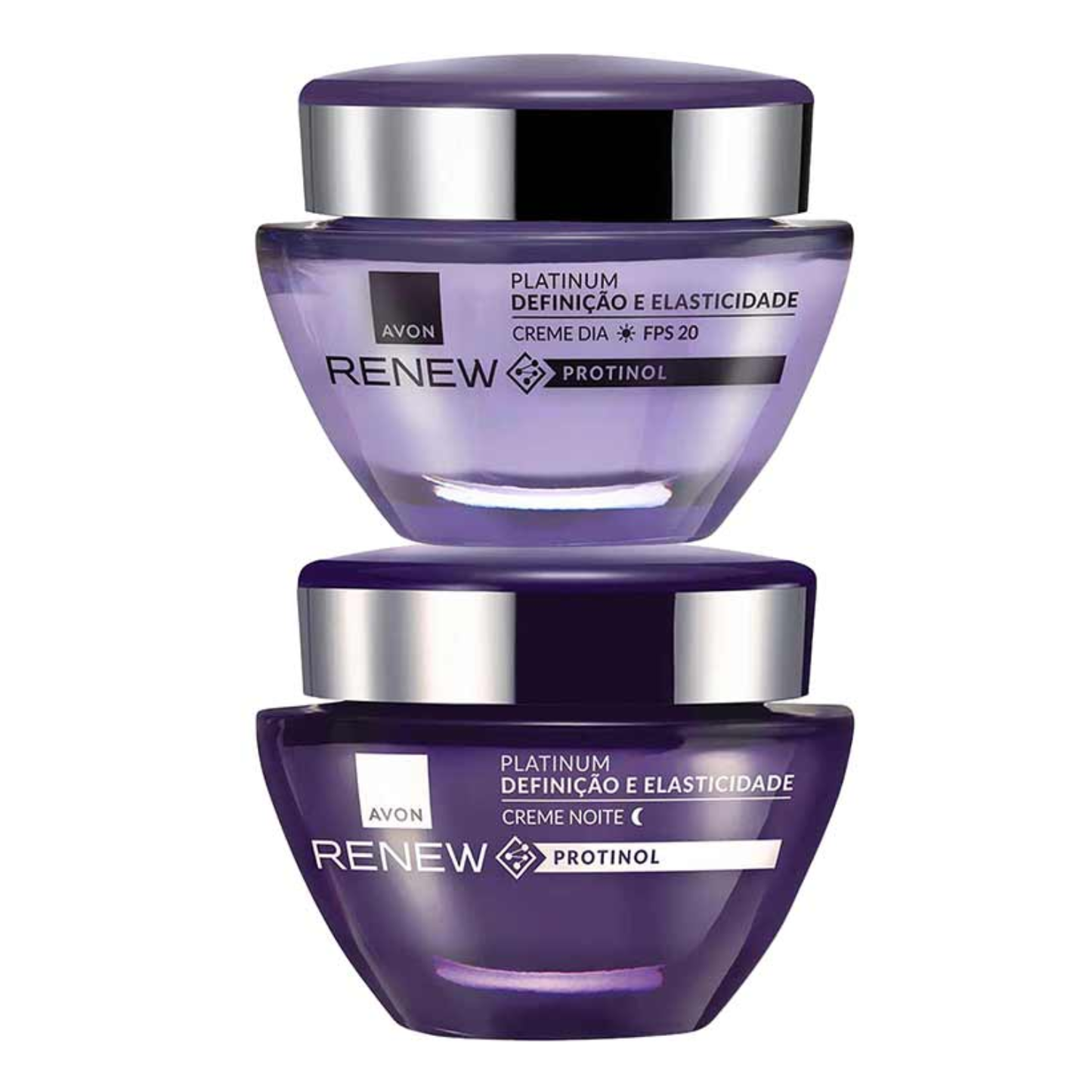Combo Renew Platinum Creme Dia + Creme Noite 55+ com Protinol 50g– Avon