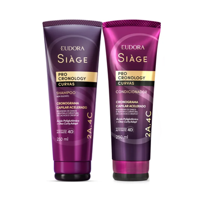 Combo Siàge Pro Cronology Curvas: Shampoo 250ml + Condicionador 250ml Eudora