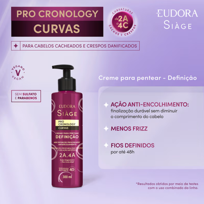 Creme para Pentear Definição Siàge Pro Cronology Curvas 300ml - Eudora