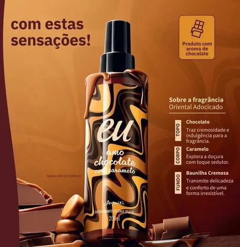 Eu Amo Chocolate com Caramelo Body Splash 200ml - Jequiti