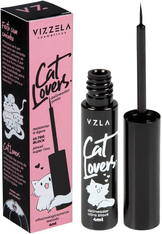 Delineador Líquido Ultra Black Cat Lovers Vizzela 3,5ml