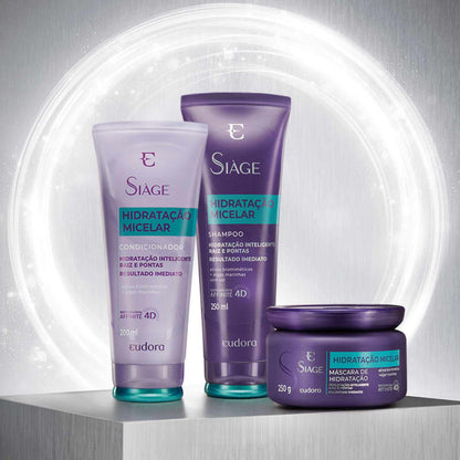 Combo Hidratação Micelar Siàge Shampoo+Condicionador+Mascara Capilar