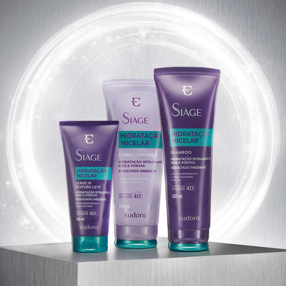 Combo Siage Hidratação Micelar Siàge Shampoo (250ml) +Condicionador (200ml) +Leave-in (100ml) - Eudora