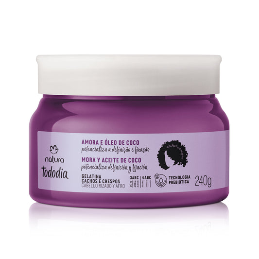 Tododia Gelatina Para Cachos e Crespos  Amora e Óleo de Coco 240g - Natura
