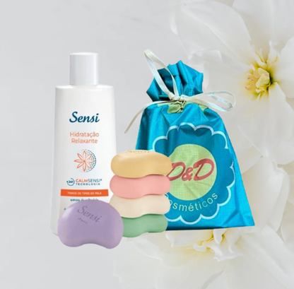 Presente Sensi Hidratante 220ml + Sabonetes Sortidos (5und) 80g - Jequiti