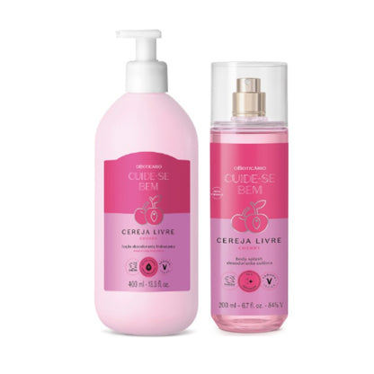 Kit Cuide-se Bem Cereja Livre (Hidratante 400ml + Body Splash 200ml)