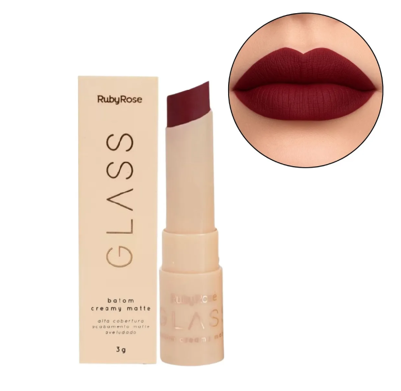 Batom Creamy Matte Glass 3g - Ruby Rose