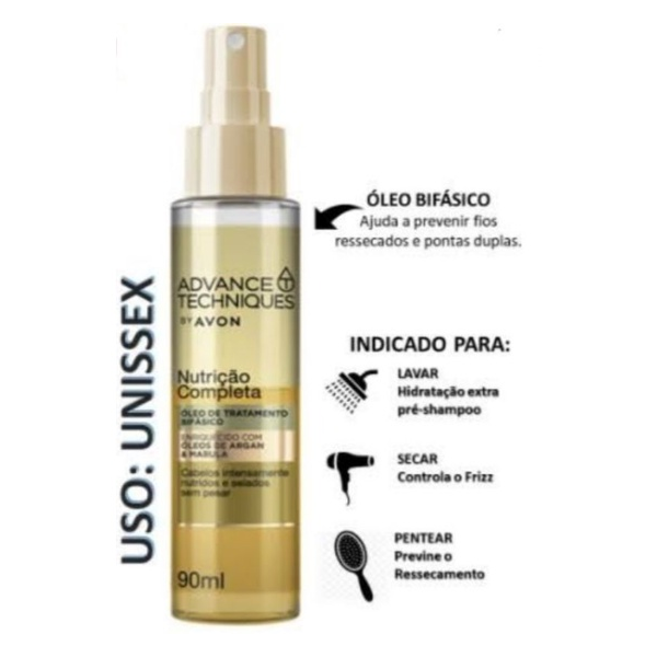 Óleo Bifásico em Spray Nutrição Completa Advance Techniques By Avon 90ml