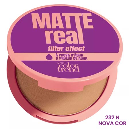 Pó Compacto Facial à Prova D'Água Matte Real Color Trend