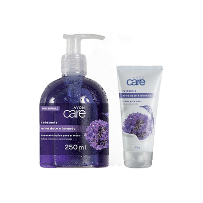 Presente Erva Doce e Lavanda Sabonete Liq + Creme Mãos Avon Care