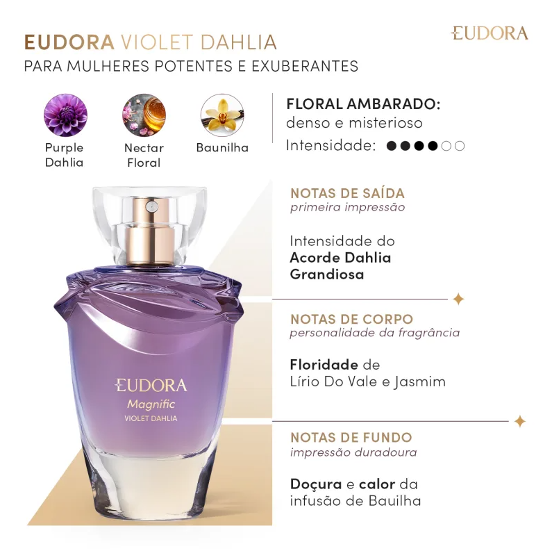 Magnific Violet Dahlia Desodorante Colônia 75ml - Eudora