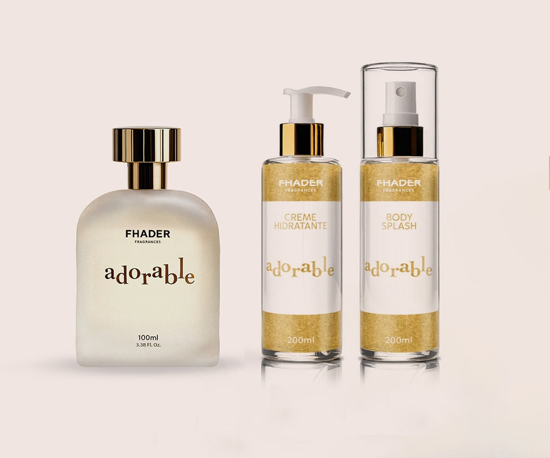 Combo Colonia Fhader 100ml + Body Splash Fhader 200ml + Creme Hidratante Fhader 200ml Adorable