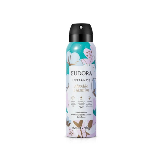 Desodorante Antitranspirante Aerossol Instance Algodão e Jasmim  150ml - Eudora