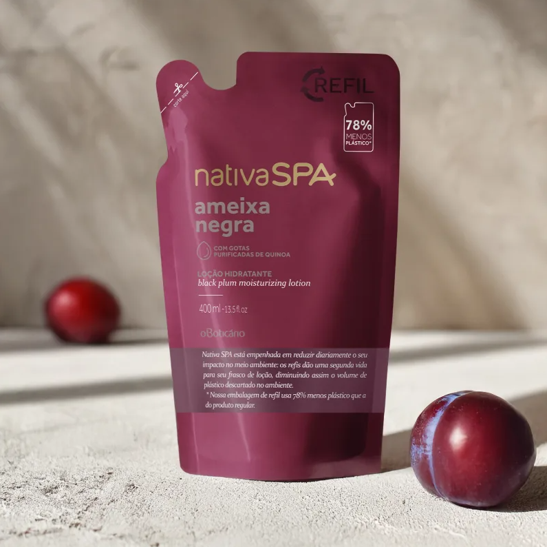 Refil Nativa Spa Loção Corporal Ameixa Negra 400ml - oBoticário