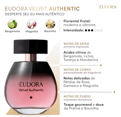 Eudora Velvet Authentic Desodorante Colônia - Eudora