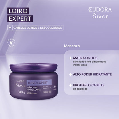 Máscara Capilar Matizadora Siàge Loiro Expert 250g - Eudora