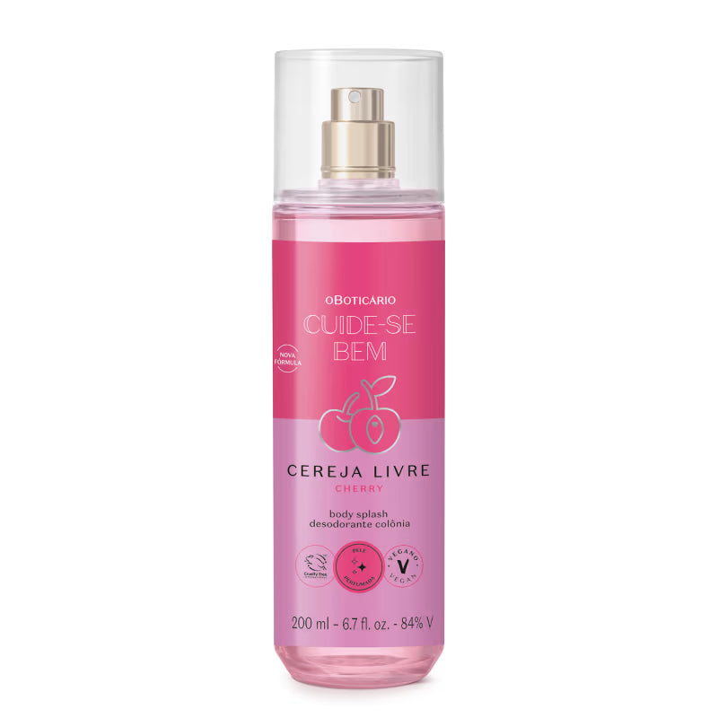 Body Splash Desodorante Colônia Cuide-se Bem Cereja Livre 200ml - O Boticário