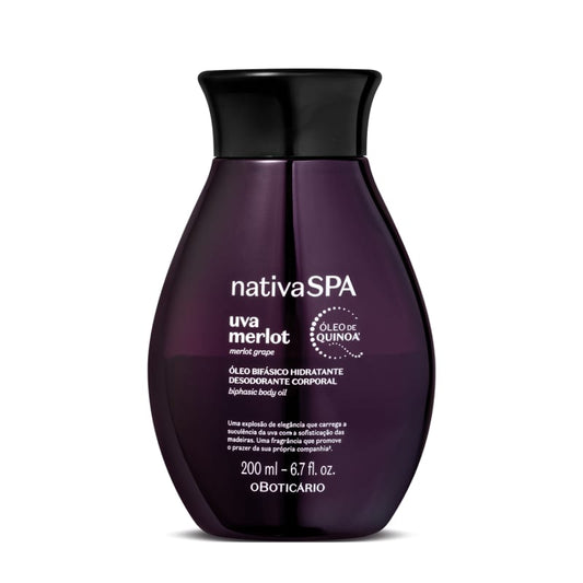Óleo Bifásico Hidratante Desodorante Corporal Nativa Spa Uva Merlot 200ml - o Boticário