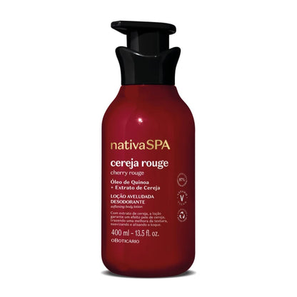 Loção Hidratante Corporal Aveludada Nativa Spa Cereja Rouge 400ml - o Boticário