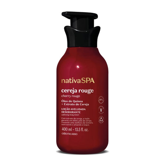 Loção Hidratante Corporal Aveludada Nativa Spa Cereja Rouge 400ml - o Boticário