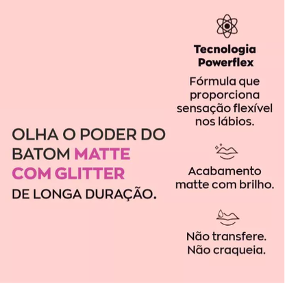 Power Stay Batom Líquido Matte Glitter Effect 16h Avon