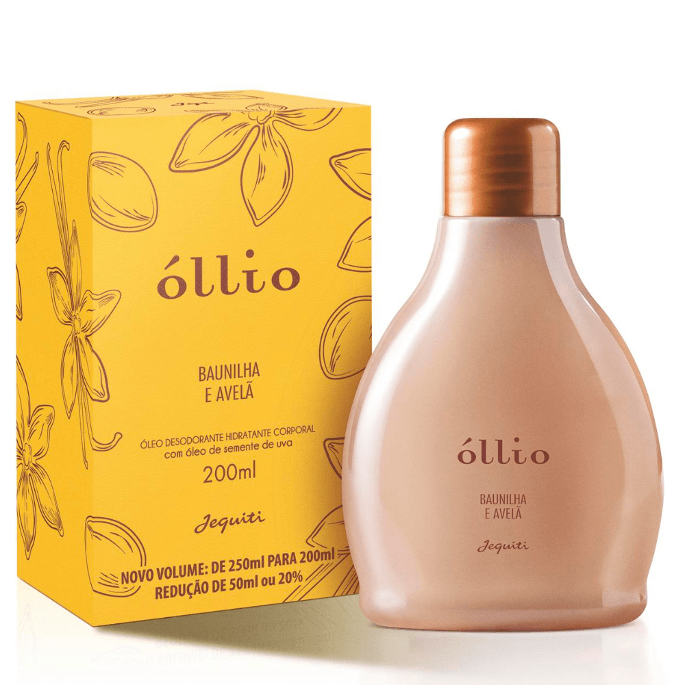 Óleo Desodorante Hidratante Corporal Óllio Baunilha e Avelã 200ml - Jequiti