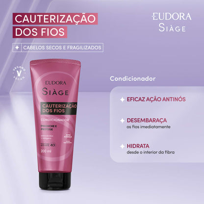 Combo Siàge Cauterização dos Fios: Shampoo 250ml + Condicionador 200ml