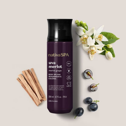 Body Splash Desodorante Colônia Nativa Spa Uva Merlot 200ml - o Boticário