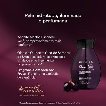 Óleo Bifásico Hidratante Desodorante Corporal Nativa Spa Uva Merlot 200ml - o Boticário