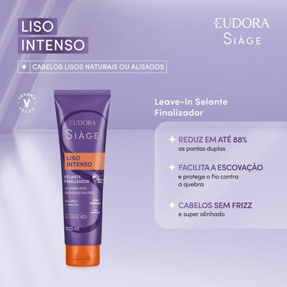 Leave-In Capilar Selante Finalizador Siàge Liso Intenso 100ml - Eudora