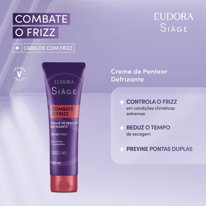 Creme de Pentear Defrizante Siàge Combate o Frizz 100ml - Eudora