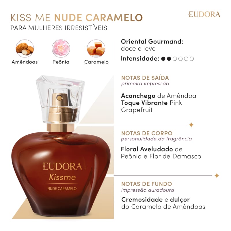 Kiss Me Nude Caramelo Deo Colônia 50ml Eudora