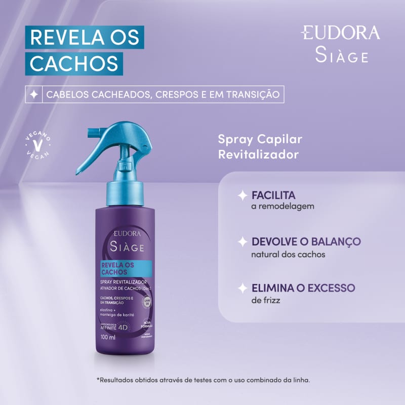 Spray Capilar Revitalizador Siàge Revela Os Cachos 100ml - Eudora