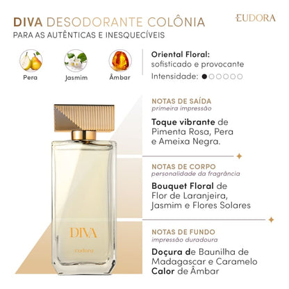 Diva Desodorante Colônia Tradicional 100ml - Eudora
