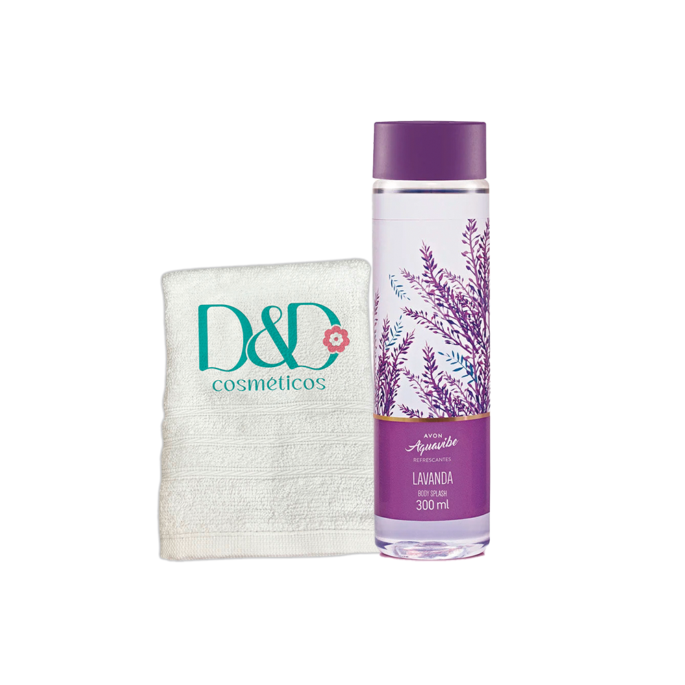 Presente Aquavibe Body Splash 300ml + Toalha Lavabo D&D - Avon