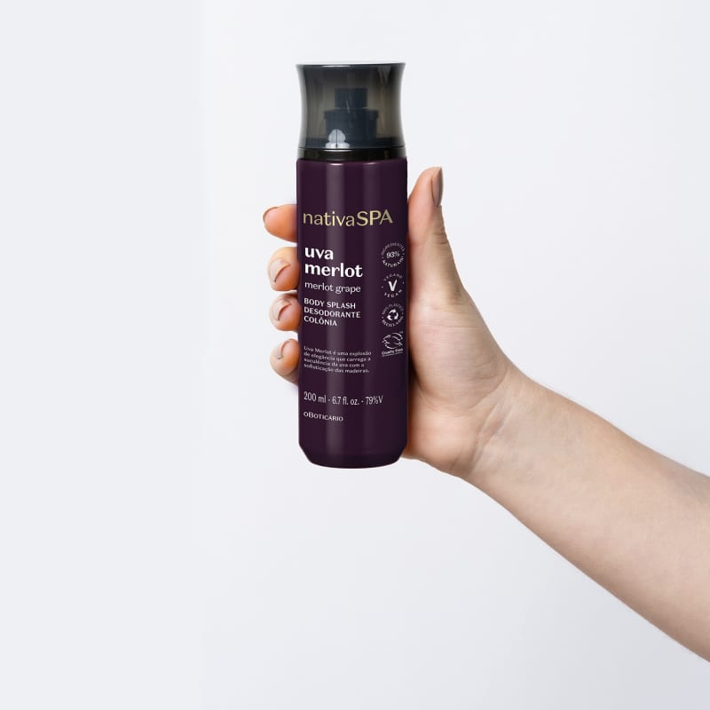Body Splash Desodorante Colônia Nativa Spa Uva Merlot 200ml - o Boticário