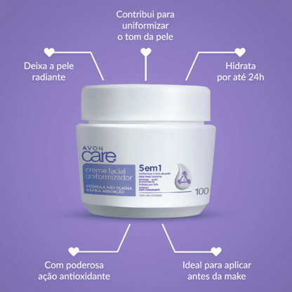 Creme Facial Uniformizador 5 em 1 Avon Care 100g