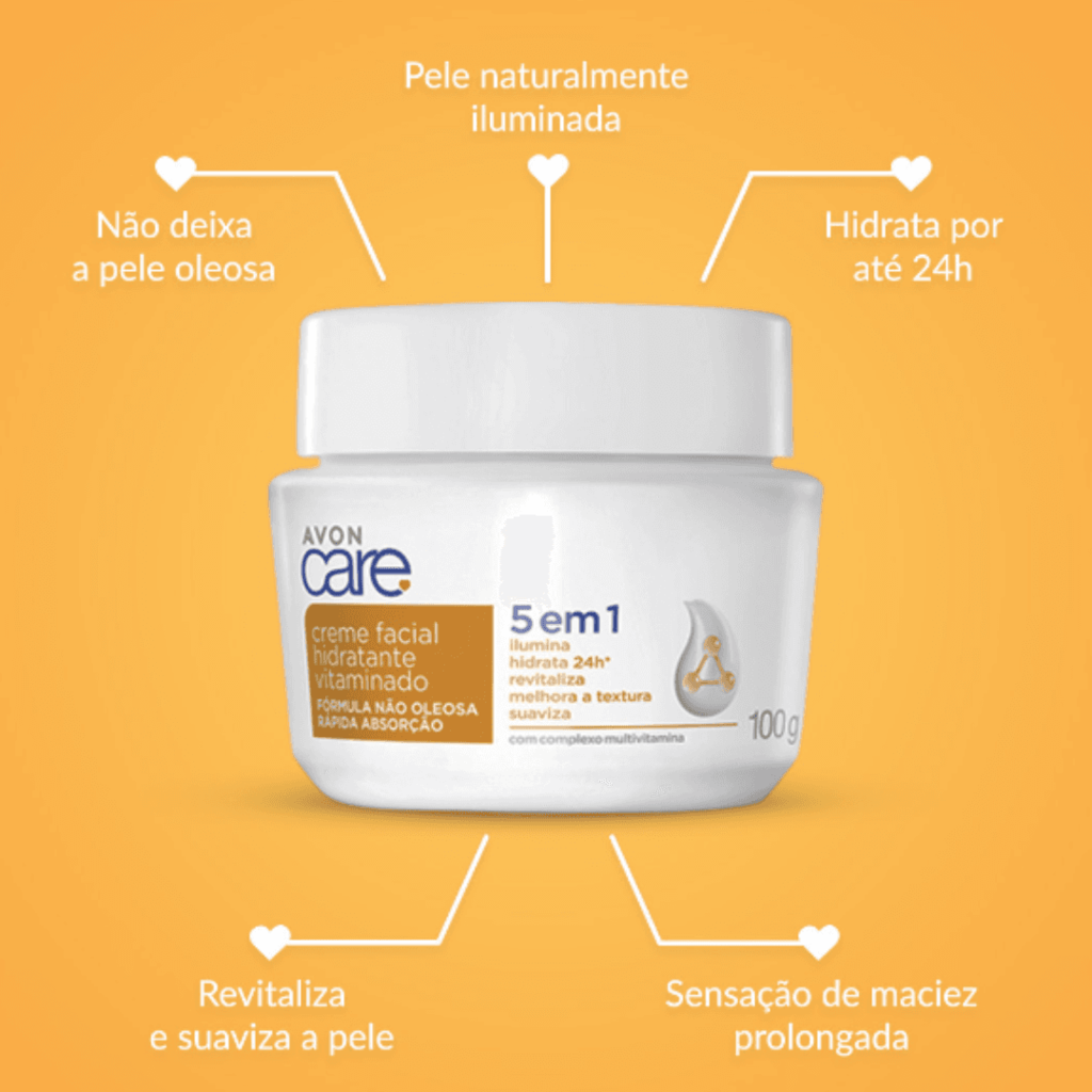 Creme Facial Hidratante Vitaminado 5 em 1 Avon Care 100g
